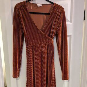 Baltic Born copper wrap dress, M